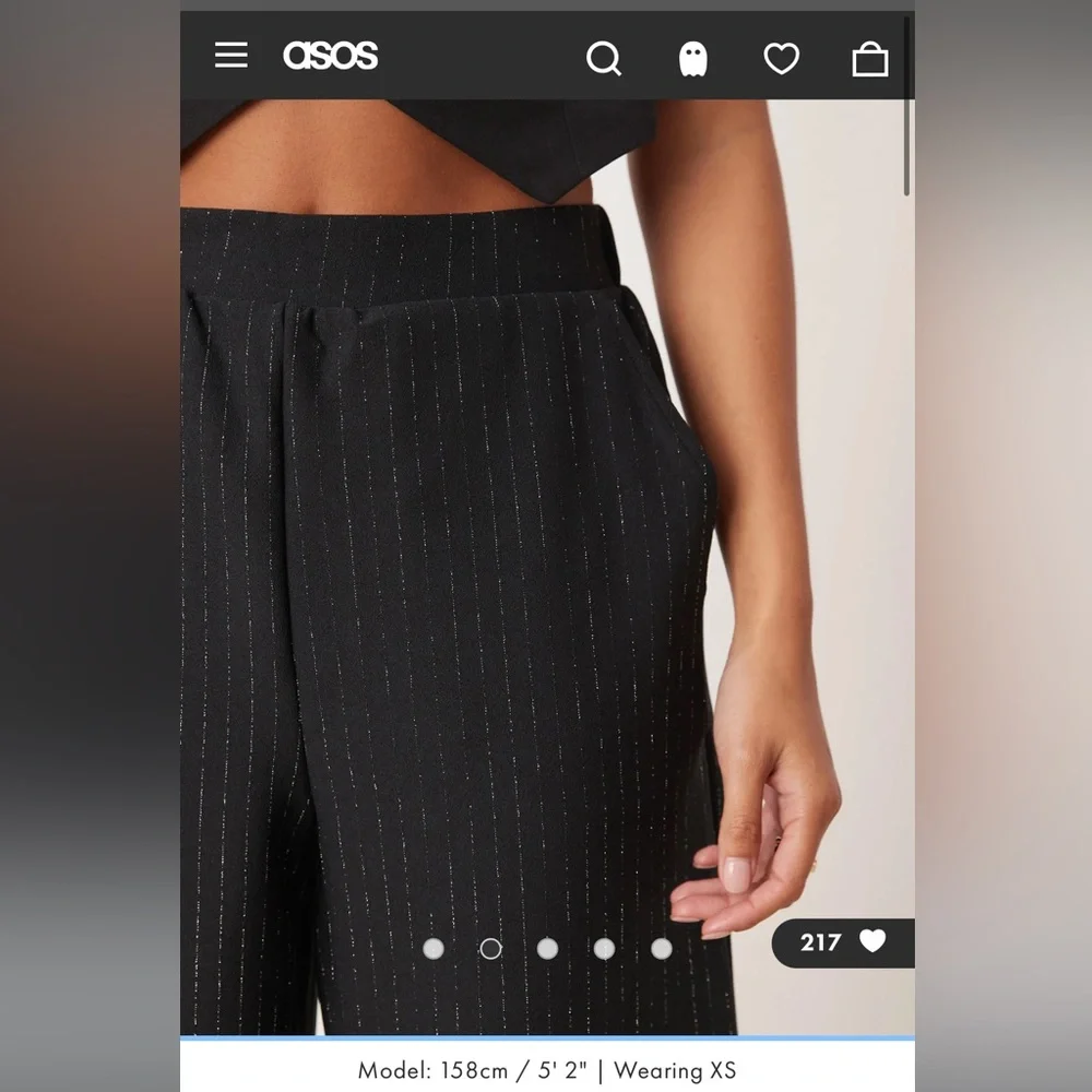 JDY Petite wide leg pants in black - Picture 2 of 12